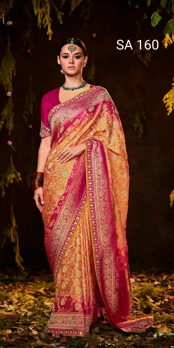 Kimora Sindhuri Bandhej Embroidery Saree Collection